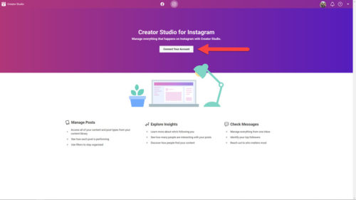 Login to Instagram from Facebook Creator Studio