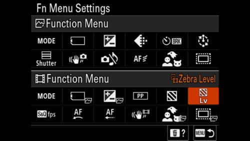 Customizing Sony a1 Fn Menu for Video