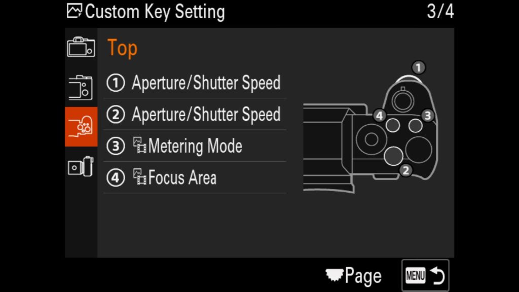 Customizing Sony a1 Top Buttons