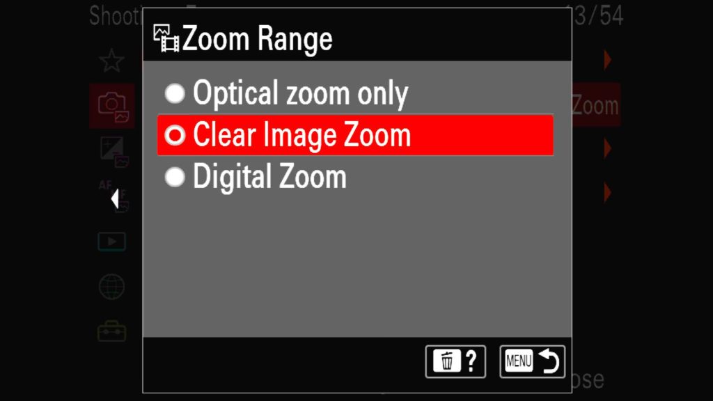 Clear Image Zoom for Sony a1