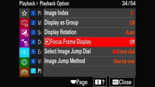 Focus Frame Display for Sony a1