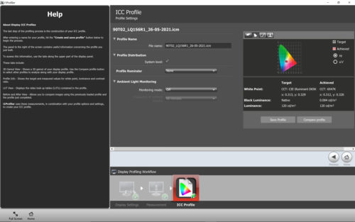 X-RIte i1 Profiler Save ProfileColor Management Dell XPS