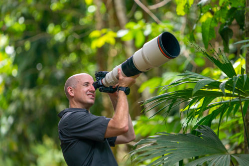 Colby Brown with his workshop photography gear