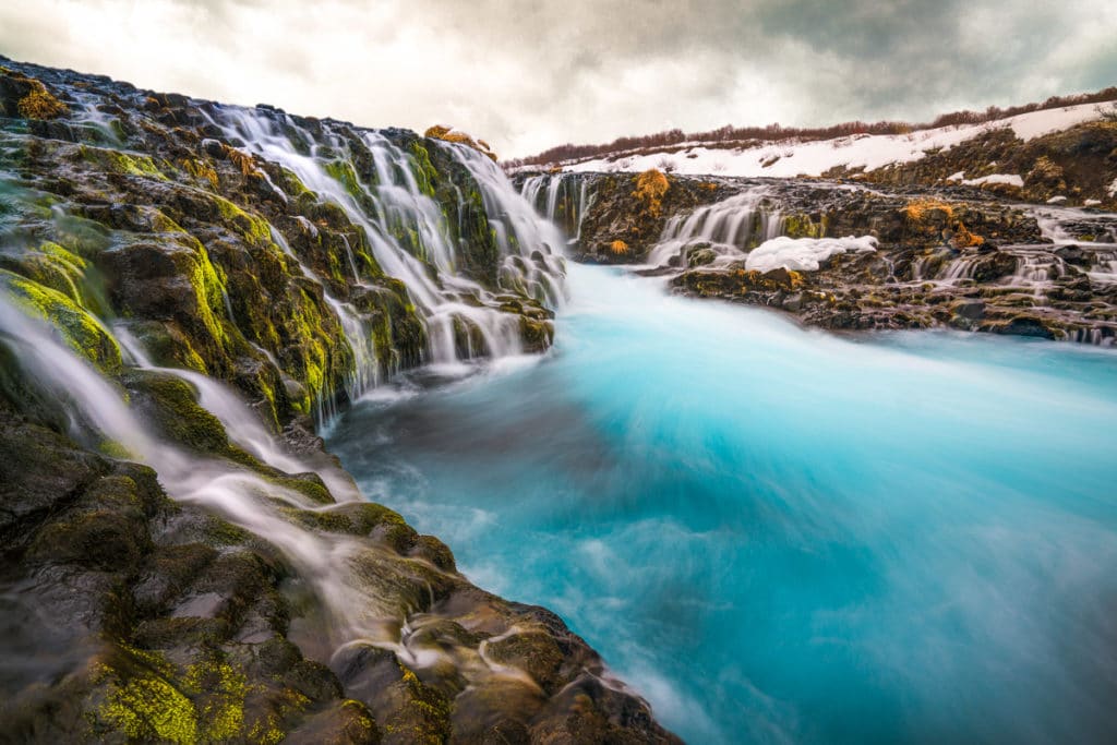 The Blue Water of Bruarfoss in Winter from Colby Brown's Iceland Winter Photo Workshop