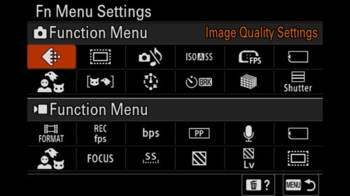Customizing the Fn Menu on your a7R V
