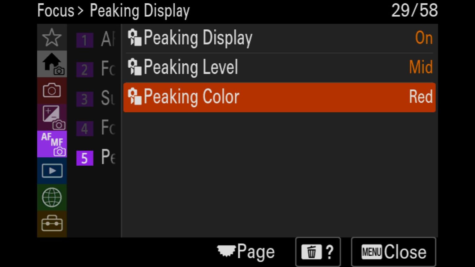 Sonya7RVGuidePeakingSettings2 Colby Brown Photography
