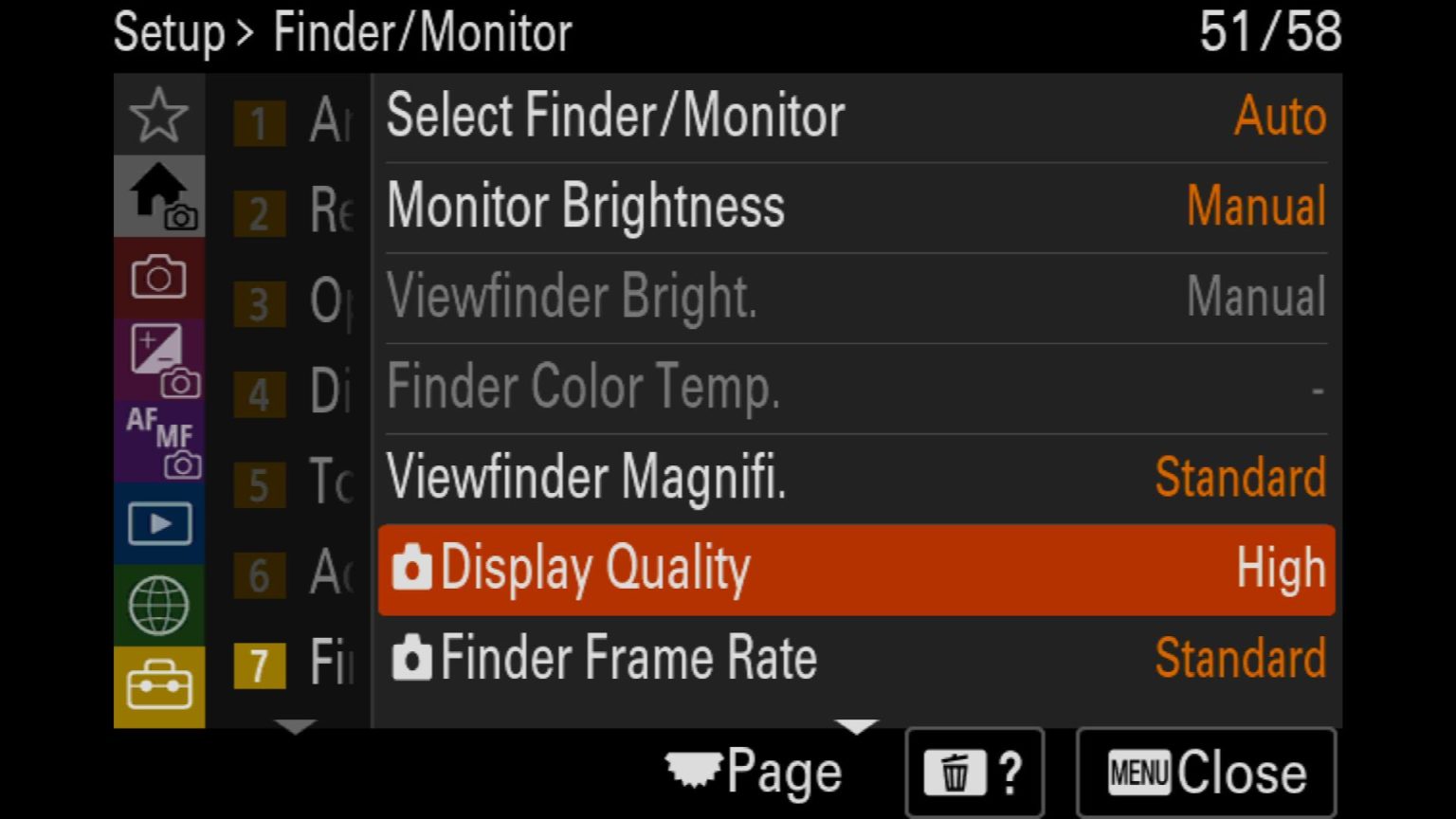 Sonya7RVSetupGuideDisplayQuality Colby Brown Photography
