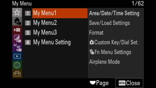 Menu 1 - My Menu System - For the Sony a1 II by Colby Brown Photography.