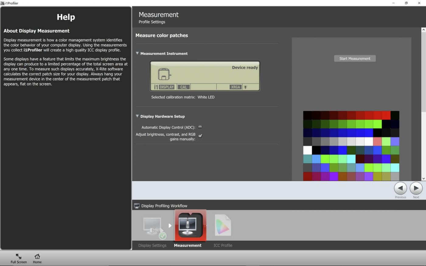 X-Rite i1 Profiler ACD Off Dell XPS Color Management