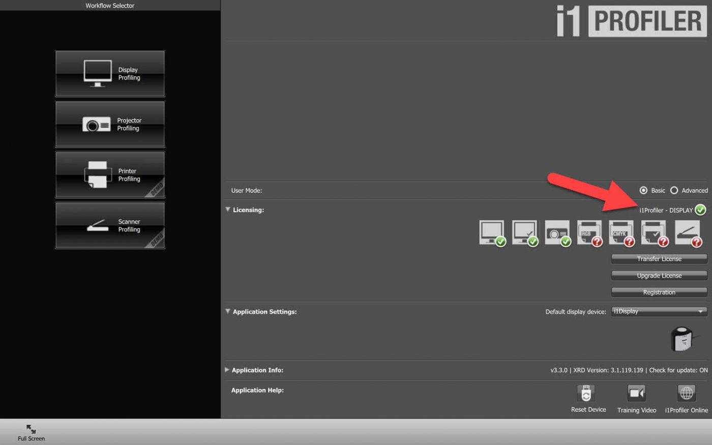 X-RIte i1 Profiler Main Screen Dell XPS Color Management